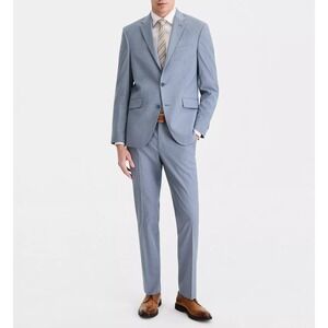 Kenneth Cole Reaction Men's Pinstripe Slim-Fit Techni-Cole Suit Blue 38S 30W 30L